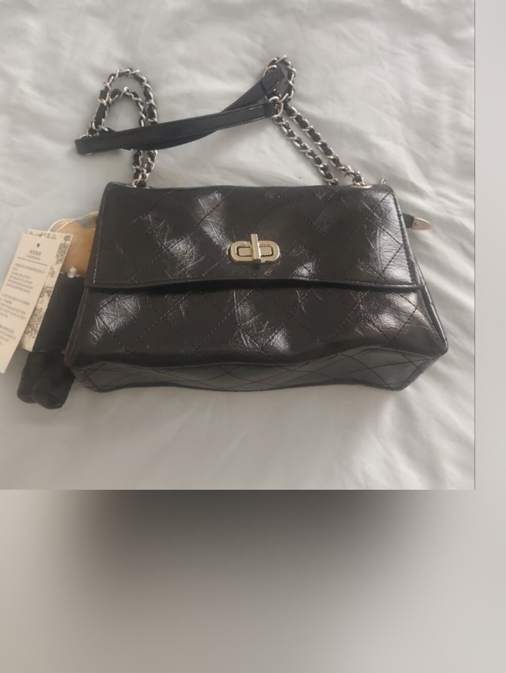 🖤🤍BQ 💯 Leather 🆕 Chain Bag with Charm - Picture 9 of 16